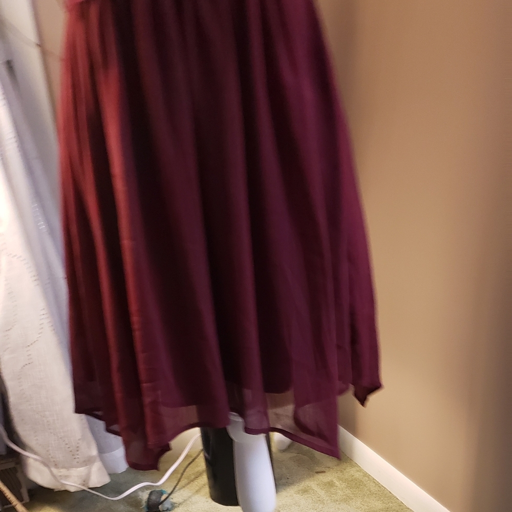 Burgundy Lace Mini Dress Small - Picture 12 of 13